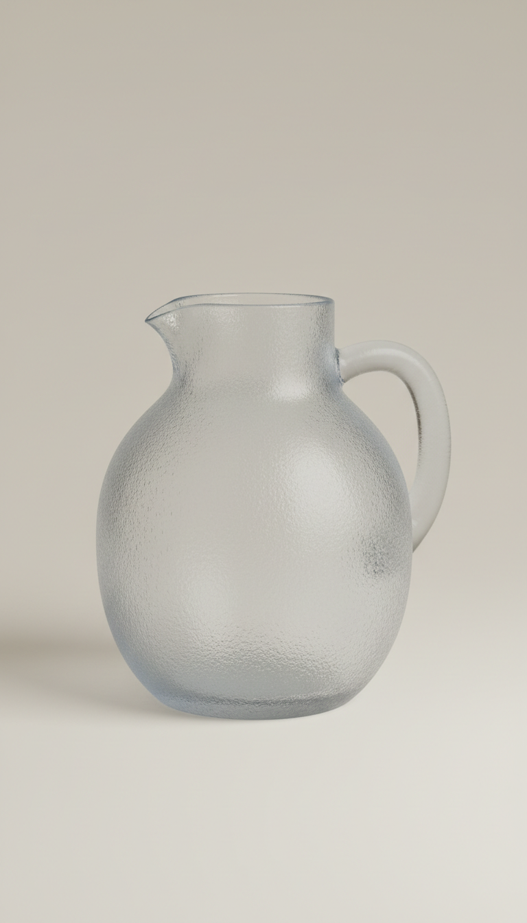 Frosted Glass Carafe Slim Neck