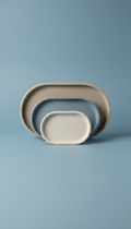 Stoneware Tray Set Stacked Design